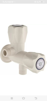 COSSIMO PVC Angle Cock 2 in 1 Water Tap 2 Way Angle Faucet Angle Cock Faucet(Wall Mount Installation Type)