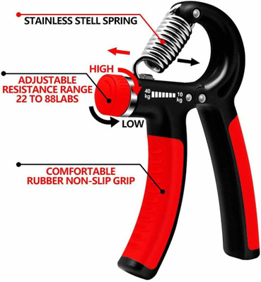 Olympe Adjustable forearm Hand Grip R shape Hand Grip/Fitness Grip(Red)