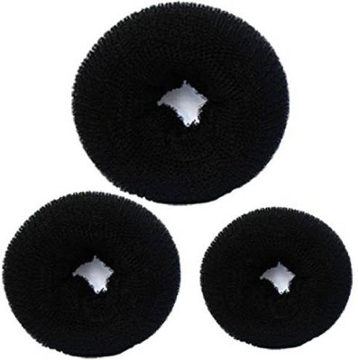 PUCHKOO 3Pcs Combo of Bun Maker Hair Donut Juda Accessories Hair Accessory Set(Black)