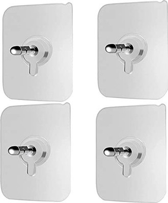 Coinfinitive Self Adhesive Wall Screw Hooks, Punch-Free Wall-Mounted Screw Hook,Transparent Hook 10(Pack of 10)