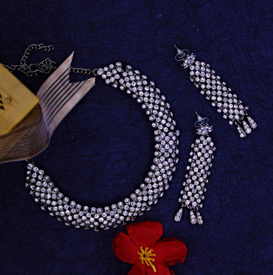 SAIYONI Alloy Gold-plated Silver Jewellery Set(Pack of 1)