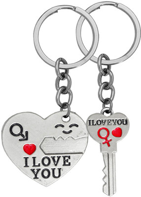 M Men Style I love You Heart Key Set Of 2 Keychain Keyring To Friends Key Chain