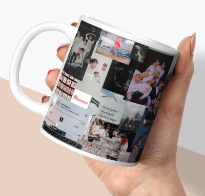 NH10 DESIGNS Bts Bts Cup Gift For Girls Boys Friends Best Gift for BTS Lovers (BTSWM1 59) Ceramic Coffee Mug(350 ml)