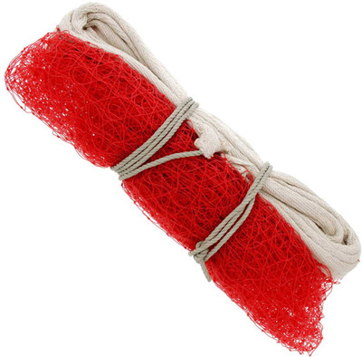 FREEBOOTER Badminton Nylon Net Single Upper Side White Tape Border Badminton Net(Red)