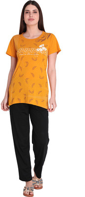 Duchess Women Printed Multicolor Top & Pyjama Set