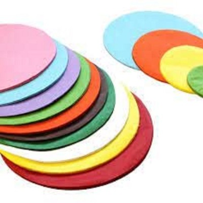 Eclet neon color origami sheet In circle shape (7 cm x 7 cm) A4 90 gsm Coloured Paper(Set of 14, Multicolor)