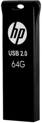 HP v207w 64GB USB 2.0 Pen Drive 64 GB Pen Drive(Black, Black)