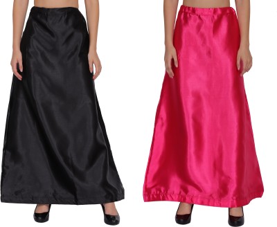 CHITKARA PT04-PT21-Black-DarkPink Satin Blend Petticoat(Free)