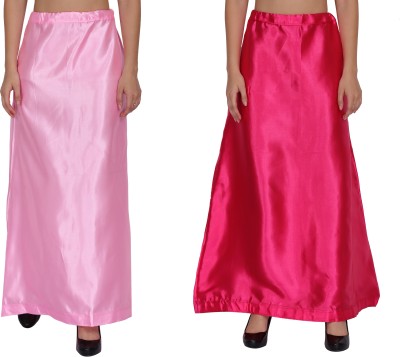 Luv Byt PT03-PT21-BabyPink-DarkPink Satin Blend Petticoat(Free)