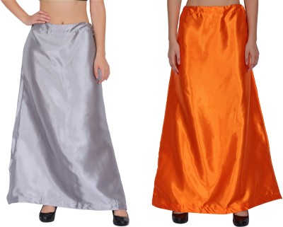 REEZZ PT01-PT06-Grey-Orange Satin Blend Petticoat(Free)