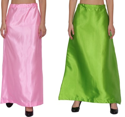 WO AI NI PT03-PT12-BabyPink-LeafGreen Satin Blend Petticoat(Free)