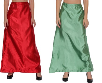 Luv Byt PT05-PT11-ModernRed-IceGreen Satin Blend Petticoat(Free)