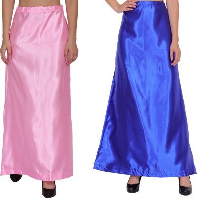 REEZZ PT03-PT28-BabyPink-RoyalBlue Satin Blend Petticoat(Free)