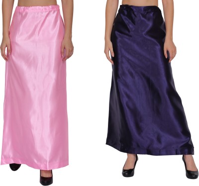 REEZZ PT03-PT17-BabyPink-NavyBlue Satin Blend Petticoat(Free)