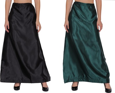 REEZZ PT04-PT26-Black-DarkGreen Satin Blend Petticoat(Free)