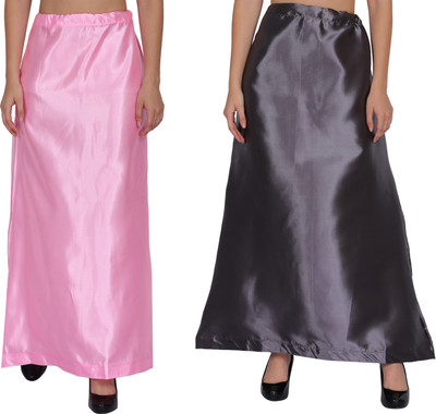 CHITKARA PT03-PT24-BabyPink-DarkGrey Satin Blend Petticoat(Free)