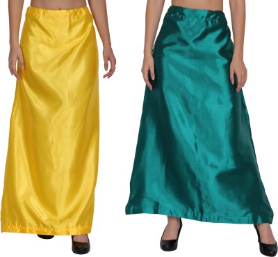 REEZZ PT02-PT13-Lemon-PeacockGreen Satin Blend Petticoat(Free)