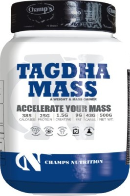 CHAMPS NUTRITION TAGDHA MASS 500GM Weight Gainers/Mass Gainers(500 g, COOKIES & CREAM)