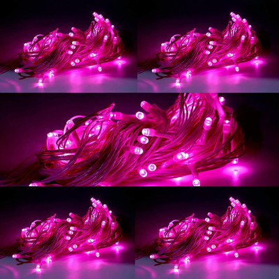 Sameer Enterprises 60 LEDs 14.99 m Pink Steady, Flickering String Rice Lights(Pack of 5)
