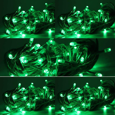 Sameer Enterprises 60 LEDs 14.99 m Green Flickering, Steady String Rice Lights(Pack of 5)