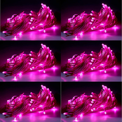 Sameer Enterprises 60 LEDs 14.99 m Pink Flickering, Steady String Rice Lights(Pack of 6)