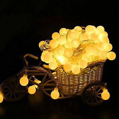 QUACE 16 LEDs 3 m Yellow Steady Ball Rice Lights(Pack of 1)