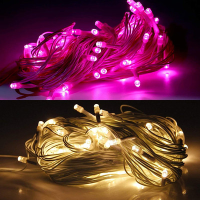 Sameer Enterprises 60 LEDs 14.99 m Pink, Gold Flickering, Steady String Rice Lights(Pack of 2)