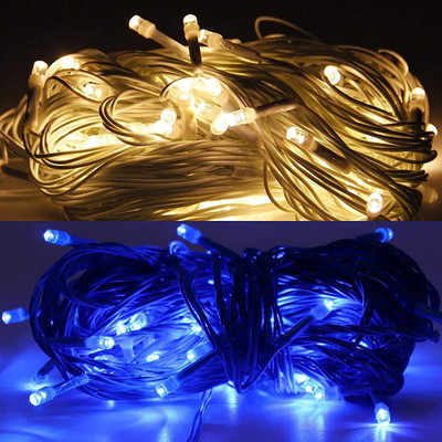 Sameer Enterprises 30 LEDs 14.99 m Blue, Gold Flickering, Steady String Rice Lights(Pack of 2)