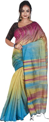 sourav biswas Woven Tant Pure Cotton Saree(Multicolor)