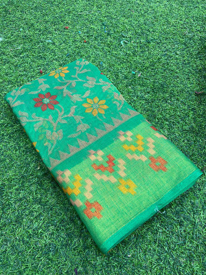 PRANAM Printed Bandhani Cotton Silk Saree(Multicolor)