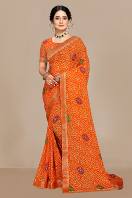 Kanooda Prints Printed Bollywood Georgette Saree(Green)