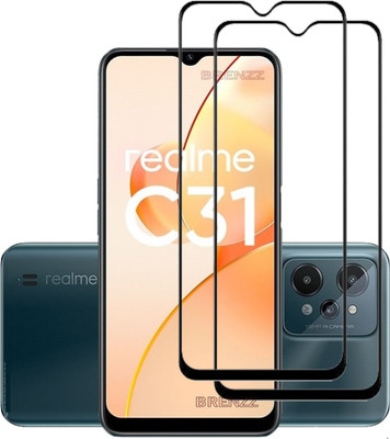 BRENZZ Edge To Edge Tempered Glass for Realme C31(Pack of 2)