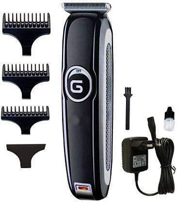 Geemy GM-6050 Professional Hair Trimmer, Hair Clipper, High Performance T-Blade Trimmer 60 min  Runtime 4 Length Settings(Black)