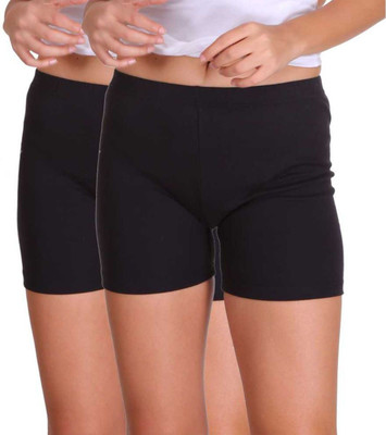 ARSHEEN ADORE Solid Women Black Cycling Shorts