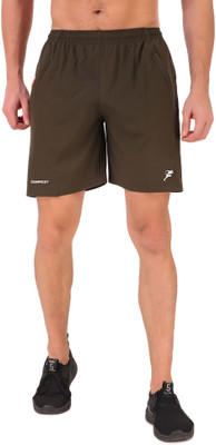 Tempest Solid Men Khaki Sports Shorts