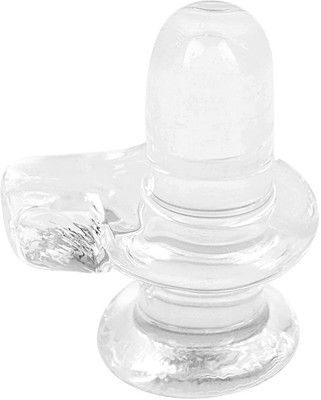 morir Small Thumb Size Shiv Crystal Shivling/Glass Shivling Statue Idol Showpiece Decorative Showpiece  -  4 cm(Crystal, White)