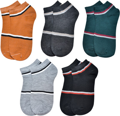 SOXSTER Unisex Perforations Low Cut(Pack of 5)