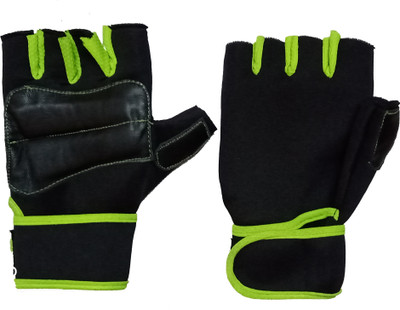 Snipper Gym Gloves for Weightlifting, Crossfit,Sports with Wrist wrap Support Gym & Fitness Gloves(Black,green)