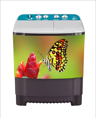 Psychedelic Collection 86 cm decorative multicolour butterfly flower washingmachine sticker Self Adhesive Sticker(Pack of 1)
