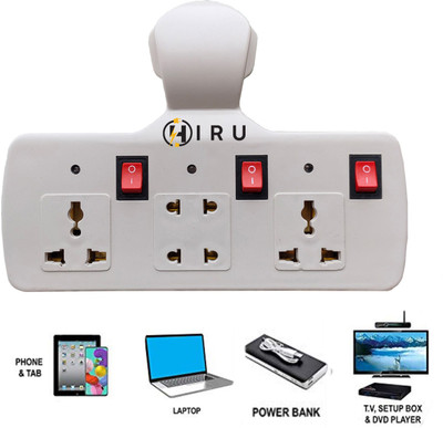 Hiru 3+4 Multi Plug Extension Board with Individual Switches & LED Indicators 4  Socket Extension Boards(White, 0 m)