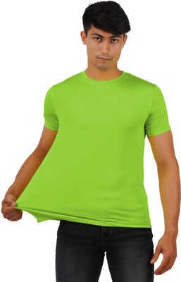 JUGULAR Solid Men Round Neck Green T-Shirt