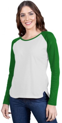 THE BLAZZE Casual Solid Women White, Green Top
