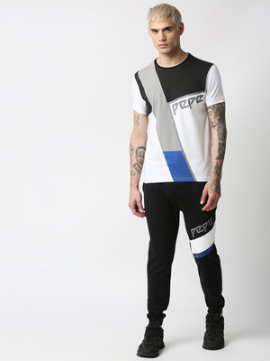 Pepe Jeans Solid Men Blue Track Pants