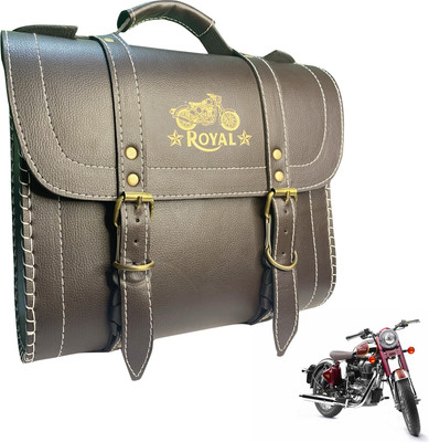 Dhe Best Saddle Bag Brown Leatherette Motorbike Saddlebag