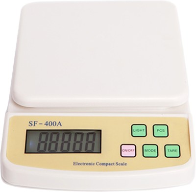 Gentle e kart ® Compact Scale with Tare Function Sf 400A 10 Kg Digital Multi-Purpose Kitchen Weighing Scale(White)