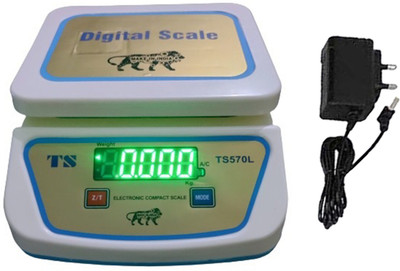 RTB 30kg Weighing scale with big double display With AC Adapter & Chargeable Battery Weighing Scale(OFF WHITE)