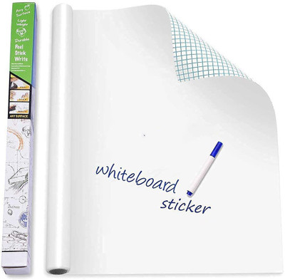 URBAN BOX 45.72 cm White Board Wall Sticker - 45 x 200 cm Self Adhesive Sticker(Pack of 1)
