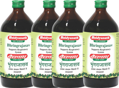 Baidyanath Bhringrajasava 450 ml Combo | Support Respiratory System - (Pack Of 4)(Pack of 4, 1800 ml)