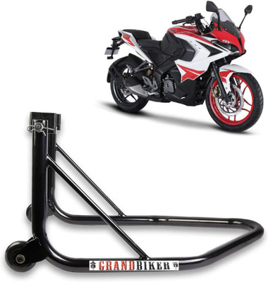 Grandbiker Rear Wheel Paddock Stand Extra Strong with Swing Arm Rest for BajajRS200 Bike Storage Stand(Floor Mount)