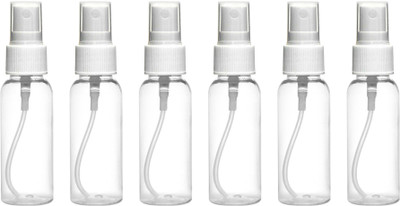 nsb herbals Clear Plastic Empty Refillable Reusable Fine Mist Spray Bottle with Dust Cap 30 ml Spray Bottle(Pack of 6, Clear, PET)